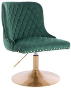 HR940N Scaun Verde din Catifea cu Bază Aurie