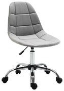 Vinsetto Scaun Ergonomic Rotativ cu Bază cu 5 Roți, Înălțime Ajustabilă, Comfortabil, Gri, Dimensiuni 59x59x81-91cm | Aosom Romania