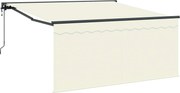 vidaXL Cortina Retractabilă Crem 300 x 250 cm Poliester și Aluminiu