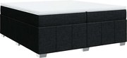 vidaXL Pat box spring cu saltea, negru, 200x200 cm, textil