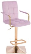 HC1015WP Pătrat Scaun Mov Catifea cu Bază Aurie