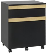 Vinsetto Caisson de birou cu roți și 2 sertare glisante trieur pentru dosare 48 x 40 x 59,5 cm negru | Aosom Romania