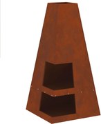 vidaXL Cuptor de foc Maro 50 x 50 x 100 cm Oțel