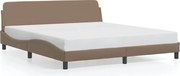 vidaXL Cadru de pat, Dover, cappuccino, 180x200 cm, piele ecologică