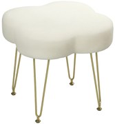 HOMCOM Fotoliu, Design Trifoi, Acoperire din material textil, Picioare din oțel, Crem | Aosom Romania