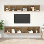 vidaXL Dulap pentru TV pe Perete Pe perete 4 pcs stejar artizanal