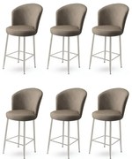 Set de scaune de bar Fora Cappuccino și Chrome, 6buc., 6 buc.
