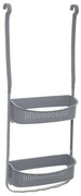 Suport pentru baie cu ventuze, 2 niveluri, Gri