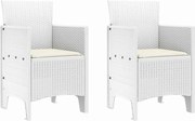 vidaXL Scaun pentru Grădină 2 pcs Alb Dimensiune: 53 x 49 x 85 cm