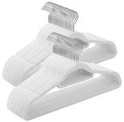 Set 50 de umerase din catifea, Songmics, 43.5 cm, CRF020W02, Alb