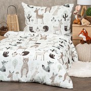 Lenjerie de pat pentru copii din microflanel4Home Nordic friends, 140 x 200 cm, 70 x 90 cm