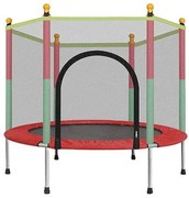 Trambulina copii, Interior-Exterior, 122x140cm, Plasa de protectie, Multicolora