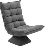 HOMCOM Fotoliu de Podea Relaxant Rotativ 360° cu Spătar Reglabil în 5 Poziții, 62x70x95 cm, Gri | Aosom Romania