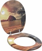 vidaXL Capac de toaletă cu închidere lentă Portocaliu 44 x 38 cm