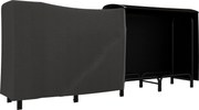Outsunny Suport pentru Lemne din Metal cu Suport Reglabil, Geantă de Transport și Husă Impermeabilă, 240x36x99 cm, Negru | Aosom Romania