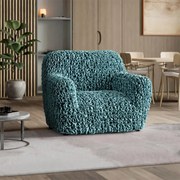 Huse bielastice VELVET petrol fotoliu (l. 60 - 110 cm)