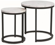 Set mese de cafea Hola – marmura alba/negru