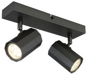 Plafoniera cu 2 Spoturi directionabile metal negru JAMES