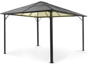 Blumfeldt Pantheon Solid Sky Ambient Solar, pavilion cu acoperiș, 3 × 4 m, policarbonat, aluminiu, iluminat