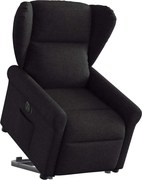 vidaXL Fotoliu electric rabatabil cu ridicare, negru, textil