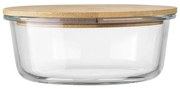 Recipient de sticlă cu capac din bambus Florina Clavato, 390 ml, S