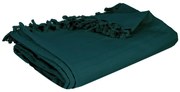 Cuvertura de pat cu franjuri PEACOCK, 160 x 220 cm, verde