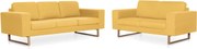 vidaXL Set de canapele, 2 piese, galben, material textil