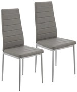 Juskys Set 2 scaune de sufragerie Loja - gri