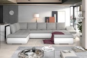 Canapea modulara, extensibila, cu spatiu pentru depozitare, 340x88x200 cm, Giovanni R02, Eltap (Culoare: Gri pepit / Gri inchis piele)
