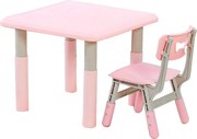 Masuta copii din plastic aditivat cu scaunel Novokids™ Lala Table, Pentru interior si exterior, Dimensiuni 61X61X51 cm , Suprafata antiaderenta,