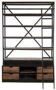 Biblioteca Industrial Tymba neagra-maro 160/45/245 cm