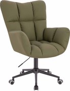 HR650K Scaun Khaki Piele Ecologica Premium Soft cu Bază Neagră