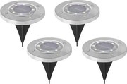 Set de 4 lămpi solare CLAVO cu LED, baterie 1x AAA, 4000K, IP44, 300 mAh
