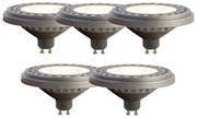 Set de 5 becuri LED GU10 AR111 8W 750 lm 3000K