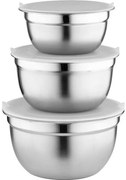 Florina Set de 3 boluri din oțel inoxidabil cucapace, argintiu