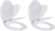vidaXL Capace WC cu închidere silențioasă, 2 buc, alb, MDF