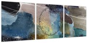 Tablou - Abstract acuarelă (cu ceas) (90x30 cm)