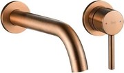 Baterie lavoar pentru montaj în perete LUNGO REA-B4600, finisaj cupru periat