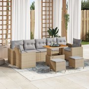 vidaXL Set de canapele pentru grădină 10 pcs Bej poliratan