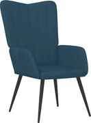 vidaXL Scaun de relaxare, albastru, catifea
