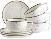 Mäser Set de 8 cești de cafea Pintar White cupuncte albastre