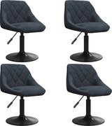 vidaXL Scaune de bucătărie pivotante, 4 buc., gri închis, catifea
