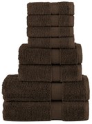 vidaXL Set de prosoape premium SOLUND, 8 piese, maro, 600 g/m²