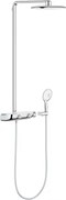 Coloana de dus cu baterie termostatata crom - alb Grohe RainShower System SmartControl 360 Mono