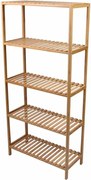 Raft din bambus, 5 rafturi, 60 x 26 x 130 cm