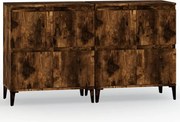 vidaXL Dulapuri, 2 buc, stejar afumat, 60x30x75 cm, lemn prelucrat