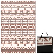 Outsunny Covor exterior reversibil 1,8 x 2,7 m, covor de sol cu model zid geometric din PP geantă de transport roșu și alb | Aosom Romania