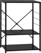 vidaXL Dulap cuptor microunde, negru, 60x39,6x79,5 cm, lemn prelucrat