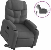 vidaXL Fotoliu electric rabatabil cu ridicare, gri închis, textil
