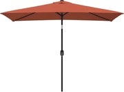 vidaXL Umbrelă de soare exterior, stâlp metalic, cărămiziu, 300x200 cm